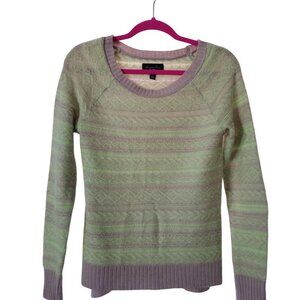 American Eagle Outfitters Womens S/P Green & Beige Knit Sweater With Subtle Patt